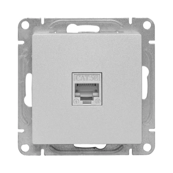Механизм розетки RJ45 - 2шт, (cat5), алюминий Эпика EKF