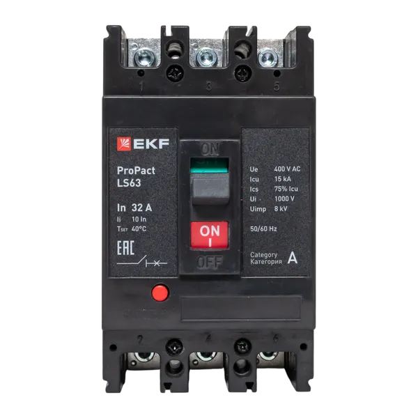 Автоматический выключатель LS63 15кА 3P 32А ProPact EKF