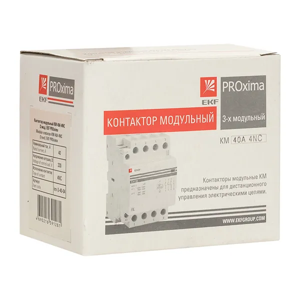 Контактор модульный КМ 40А 4NC (3 мод.) EKF PROxima
