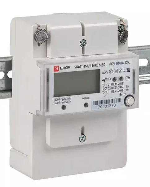 Счетчик электрической энергии однофазный многотарифный SKAT 115E/1-5(60) SIRD EKF 2 тарифа МСК+4