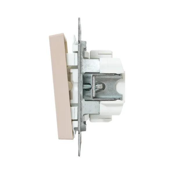Механизм выключателя, одноклавишный, проходной, кремовый Эпика EKF