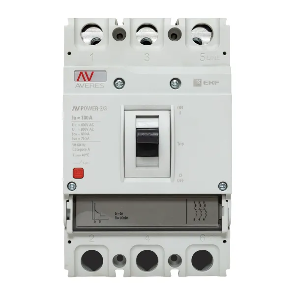 Автоматический выключатель AV POWER-2/3 100А 80kA TR EKF AVERES