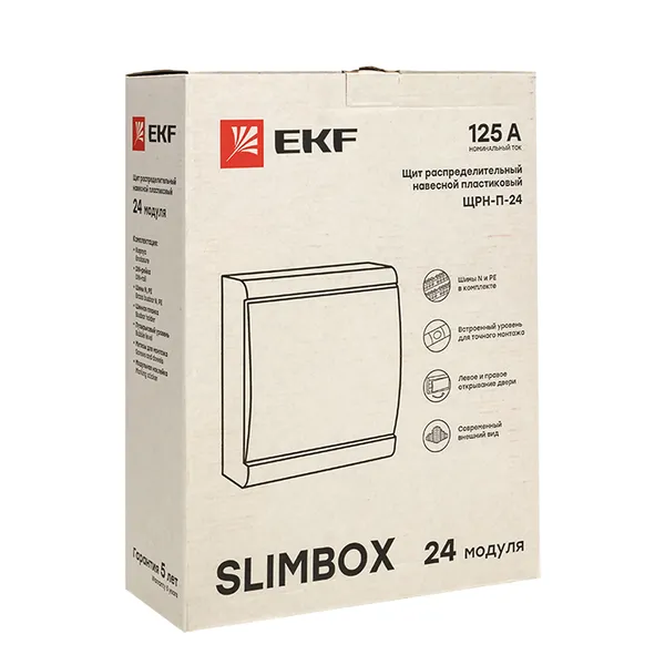 Щит распределительный ЩРН-П-24 "SlimBox" белая дверца IP41 EKF