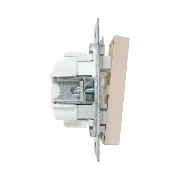 Механизм выключателя, двухклавишный, проходной, кремовый Эпика EKF