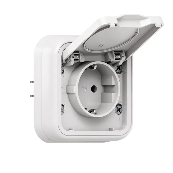 Розетка, одноместная, СП, винтовые клеммы белый, Бронто EKF