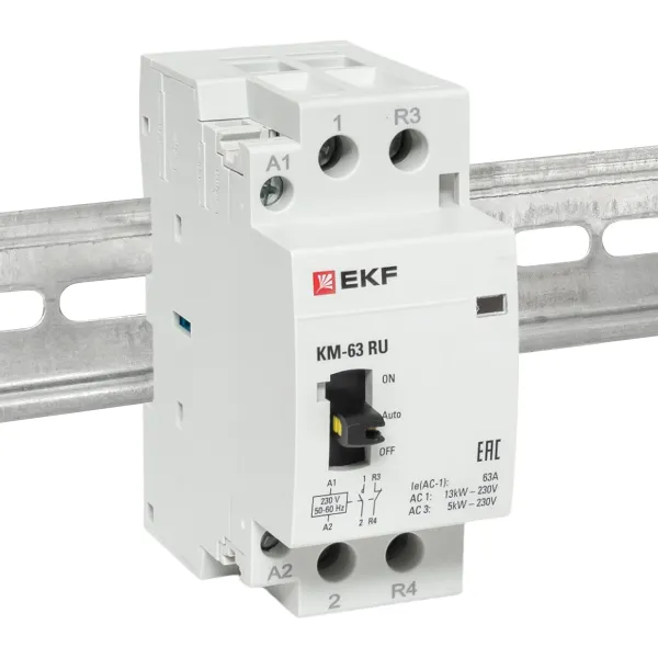 Контактор модульный КМ РУ 63А 1NO+1NC (2 мод.) EKF PROxima