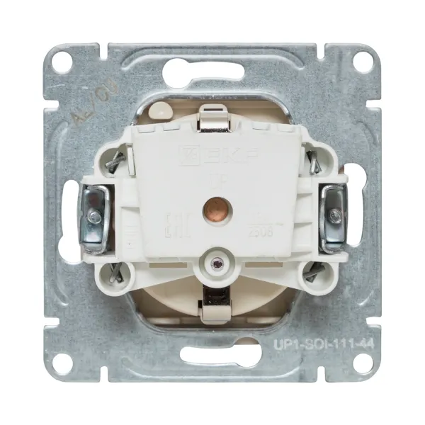 Механизм розетки, 16А, IP44, с заземлением, со шторками, c крышкой, кремовый Эпика EKF