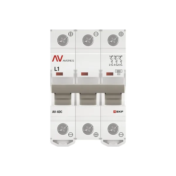 Выключатель автоматический AV-6 DC 3P 1A (L) 6kA EKF AVERES