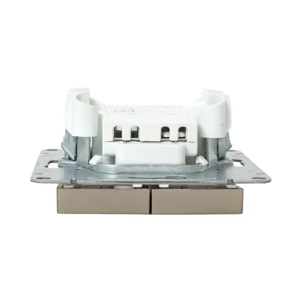 Механизм выключателя, двухклавишный, с подсветкой, шампань Эпика EKF