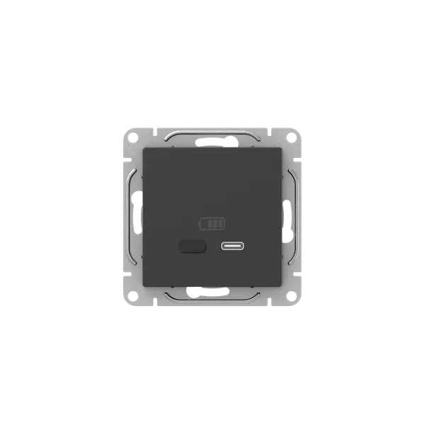 Механизм розетки USB-С, быстрая, чёрная Эпика EKF