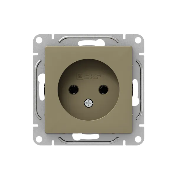 Механизм розетки, 16А, без заземления, без шторок, шампань Эпика EKF