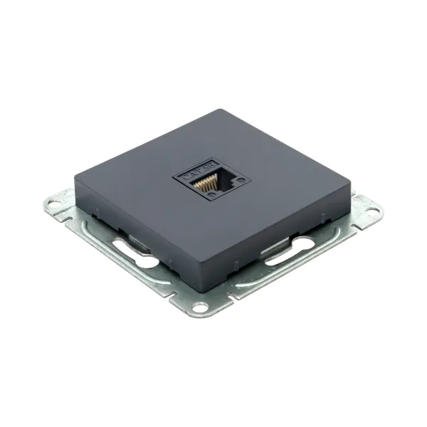Механизм розетки RJ45 (cat5), графит Эпика EKF