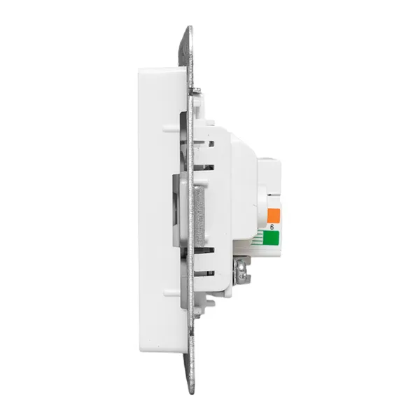 Механизм розетки TV+RJ45 (cat5), белый Эпика EKF