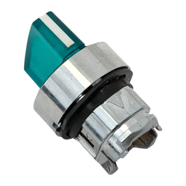 Исполнительный механизм переключателя ХB4 зеленый на 3 положения возвратный без фиксации, с подсветкой с короткой ручк IP65 EKF