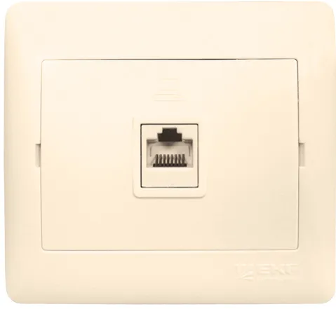 Розетка RJ-45 1-мест. 1А 120В беж. София EKF Simple