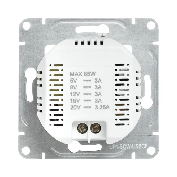 Механизм розетки USB-С, быстрая, белый Эпика EKF