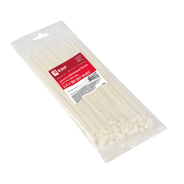 Хомут нейлоновый (2,5x180) (100шт.) EKF Basic