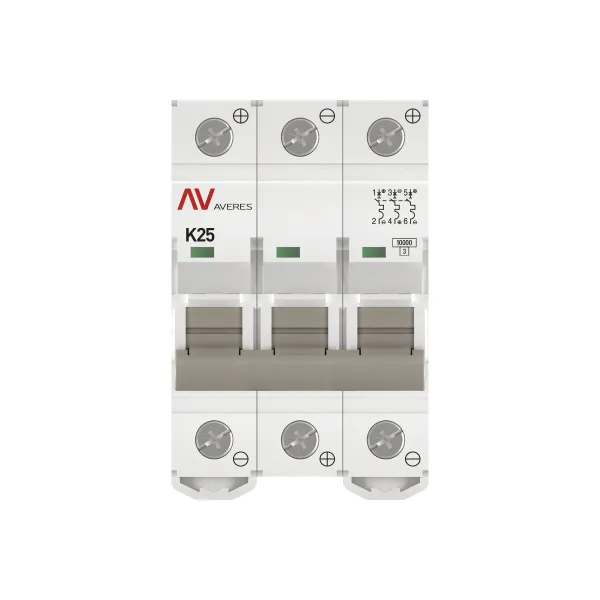Выключатель автоматический AV-10 DC 3P 25A (K) 10kA EKF AVERES