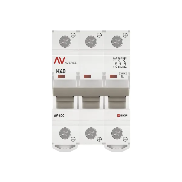 Выключатель автоматический AV-6 DC 3P 40A (K) 6kA EKF AVERES