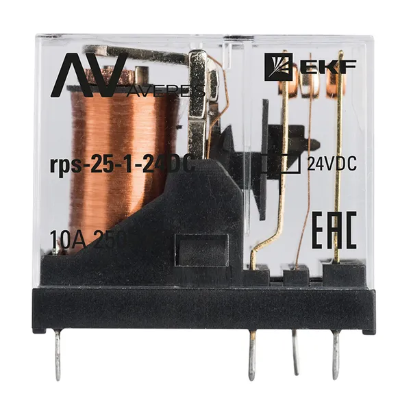 Реле промежуточное РП slim 25/1 10A 24В DC EKF AVERES
