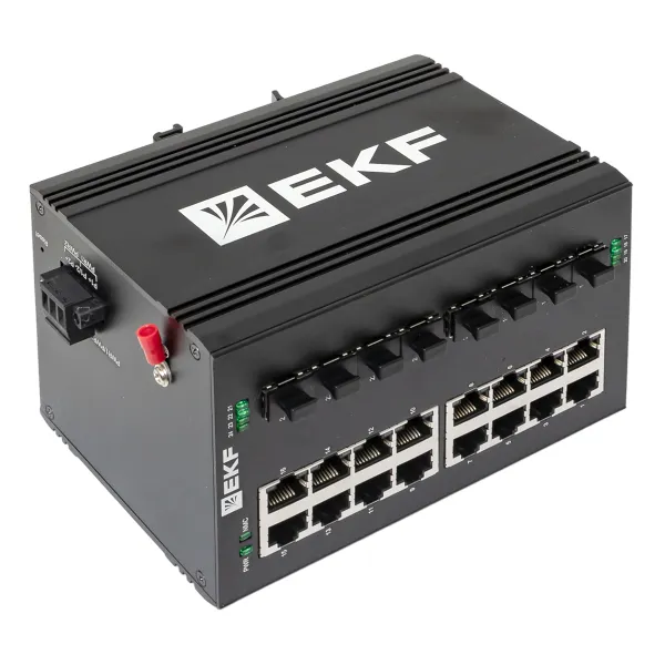 Промышленный неуправляемый коммутатор U-8GX/SFP-16GT, 8 портов 1000Base-X SFP, 16 портов 10/100/1000Base-T(X) RJ45, монтаж на динрейку TSX EKF