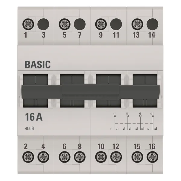 Трехпозиционный переключатель 4P 16А Basic