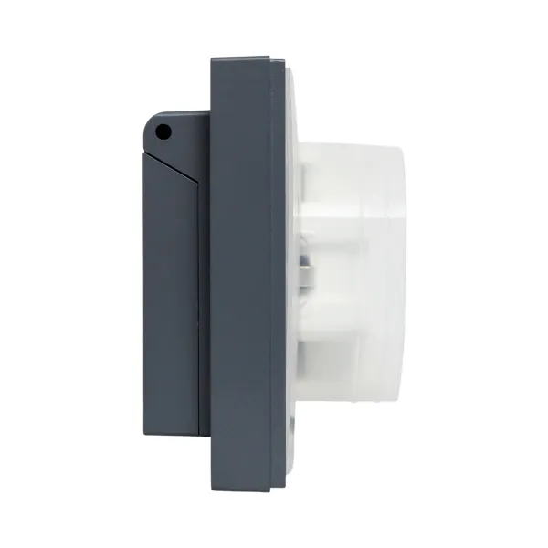 Механизм розетки двойной, 16А, IP44, с заземлением, со шторками, с рамкой, с крышками, графит Эпика EKF