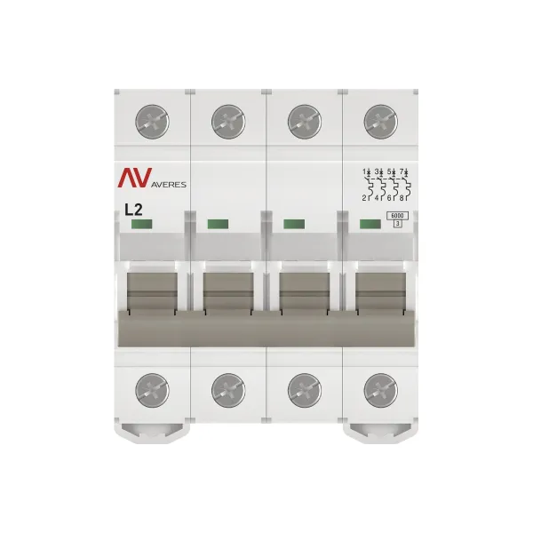 Выключатель автоматический AV-6 4P 2A (L) 6kA EKF AVERES