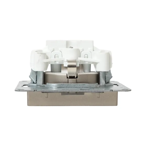 Механизм розетки, 16А, с заземлением, без шторок, шампань Эпика EKF