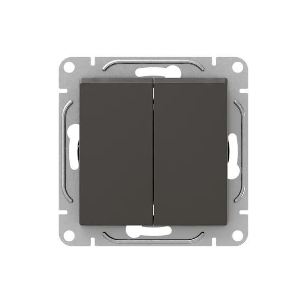 Механизм выключателя, двухклавишный, мокко Эпика EKF