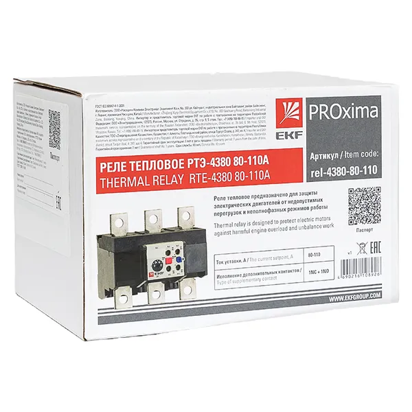 Реле тепловое РТЭ-4380 80-110А EKF PROxima