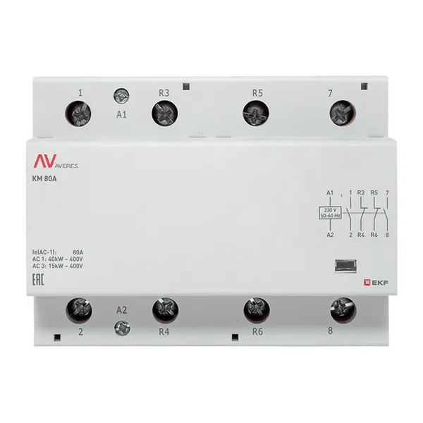 Контактор модульный КМ 80А 2NO+2NC 230VAC (6 мод.) AVERES EKF