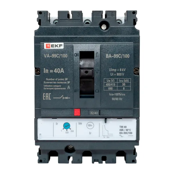 Выключатель автоматический ВА-99C 100/40А 3P 35кА EKF