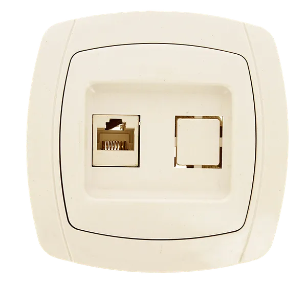Париж Розетка RJ-45 1-местная 1A 120В бежевая EKF Simple