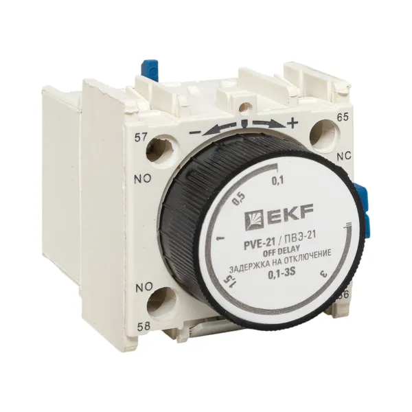 Приставка выдержки времени отключения ПВЭ-21 0,1-3сек NO+NC EKF PROxima
