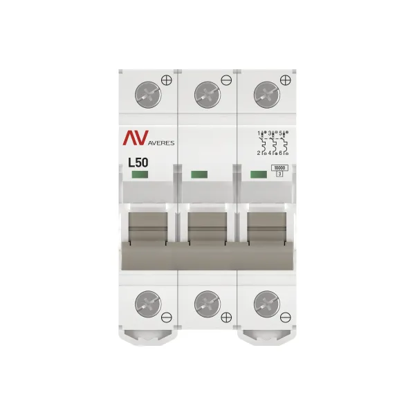 Выключатель автоматический AV-10 DC 3P 50A (L) 10kA EKF AVERES