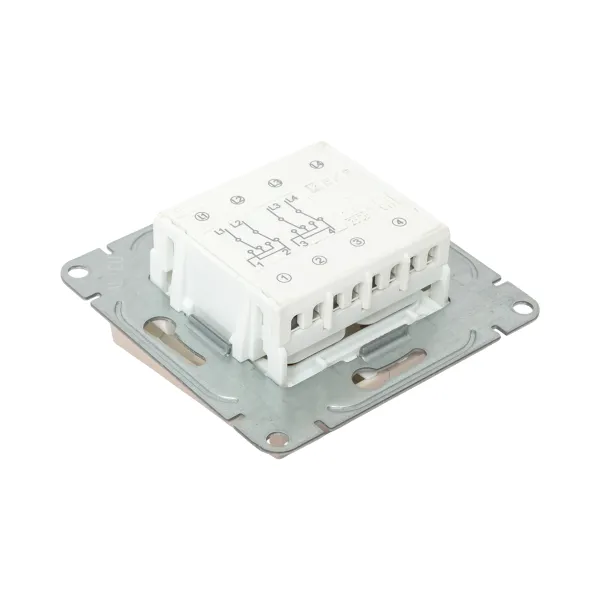 Механизм выключателя, двухклавишный, перекрёстный, кремовый Эпика EKF