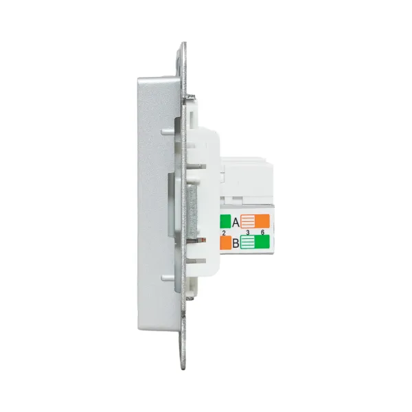 Механизм розетки RJ45 (cat5), алюминий Эпика EKF