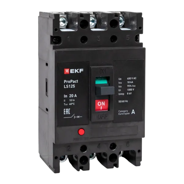 Автоматический выключатель LS125 18кА 3P 20А ProPact EKF