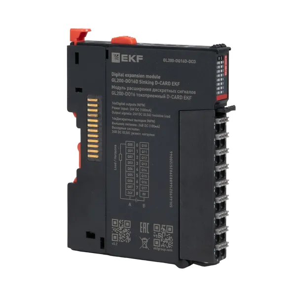 Модуль расширения дискретных сигналов GL200-DO16 токоприемный D-CARD EKF