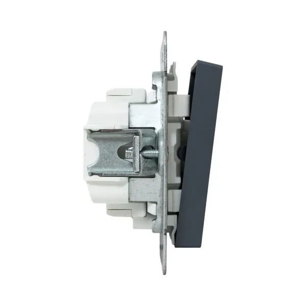 Механизм выключателя, одноклавишный, с подсветкой, графит Эпика EKF