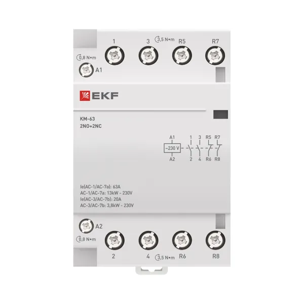 Контактор модульный КМ 63А 2NО+2NC (3 мод.) EKF PROxima