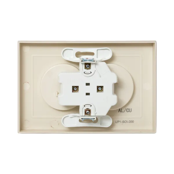 Механизм розетки двойной, 16А, без заземления, без шторок, с рамкой, кремовый Эпика EKF