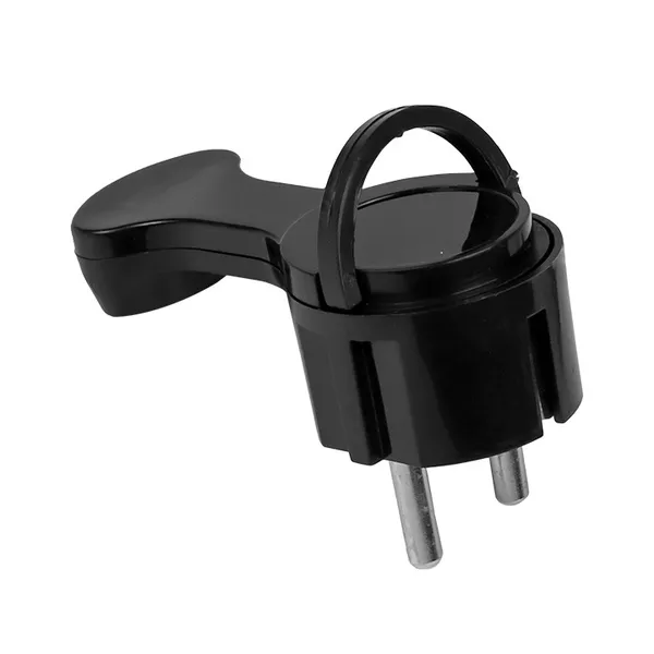 Вилка угловая плоская с/з черная "СТЕЛС" 16А 250В EKF PRO (5шт)