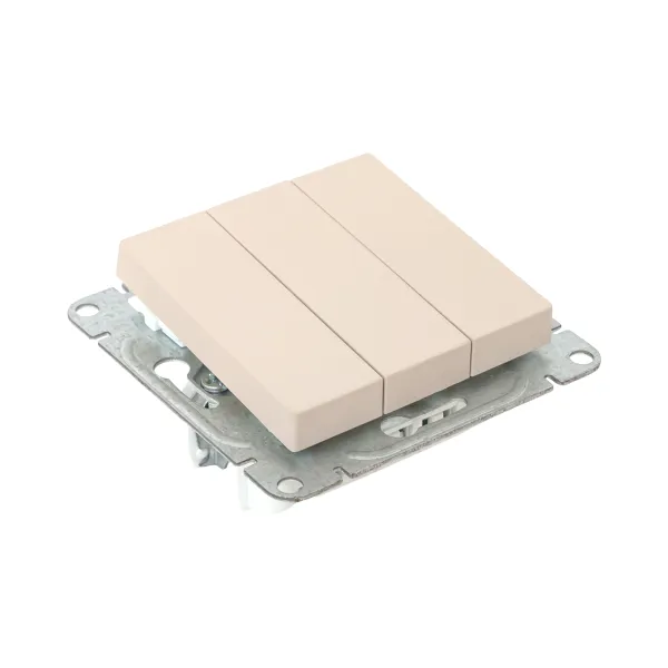 Механизм выключателя, трёхклавишный, кремовый Эпика EKF