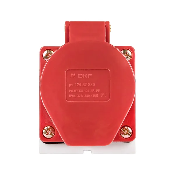 Розетка стационарная наружная 124 3Р+РЕ 32А 380В IP44 EKF