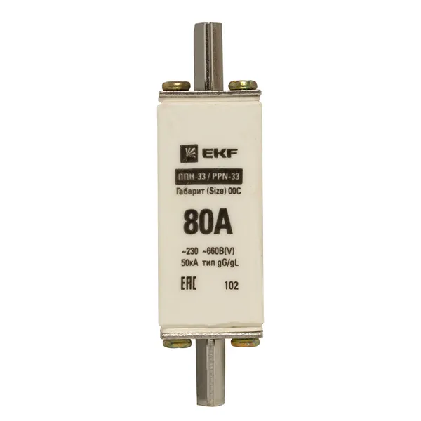 Плавкая вставка ППН-33 100/ 80А габарит 00С EKF