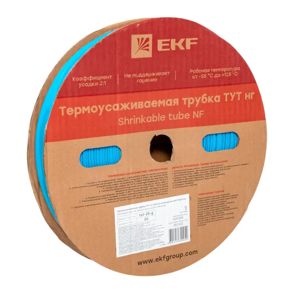 Термоусаживаемая трубка ТУТ нг 25/12,5 синяя рулон EKF PROxima