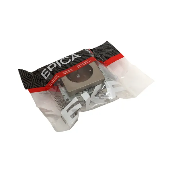 Механизм розетки, 16А, с заземлением, без шторок, шампань Эпика EKF