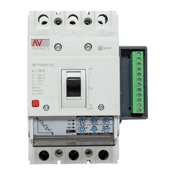 Автоматический выключатель AV POWER-1/3 160А 100kA ETU2.2 EKF AVERES